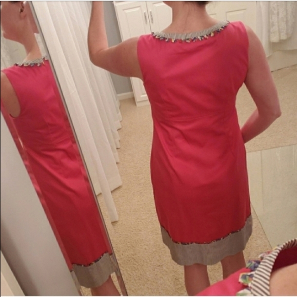 Boden Sheath Applique Keyhole Dress Sleeveless Size 10 - Picture 4 of 15